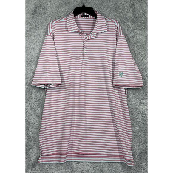Other - Turtleson Golf‎ Polo Mens Size XL Tour Performance Short Sleeve Pink Blue
